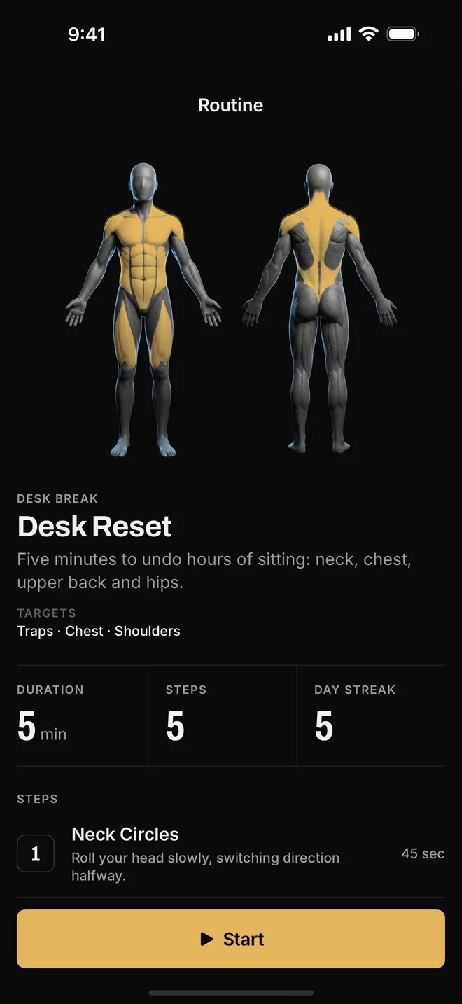 Dalo home routine with guided mobility steps